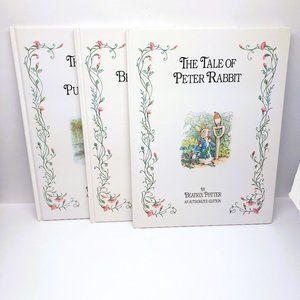 Beatrix Potter Set Lot x3 Hardcover 1991 Peter Rabbit Benjamin Bunny Jemima